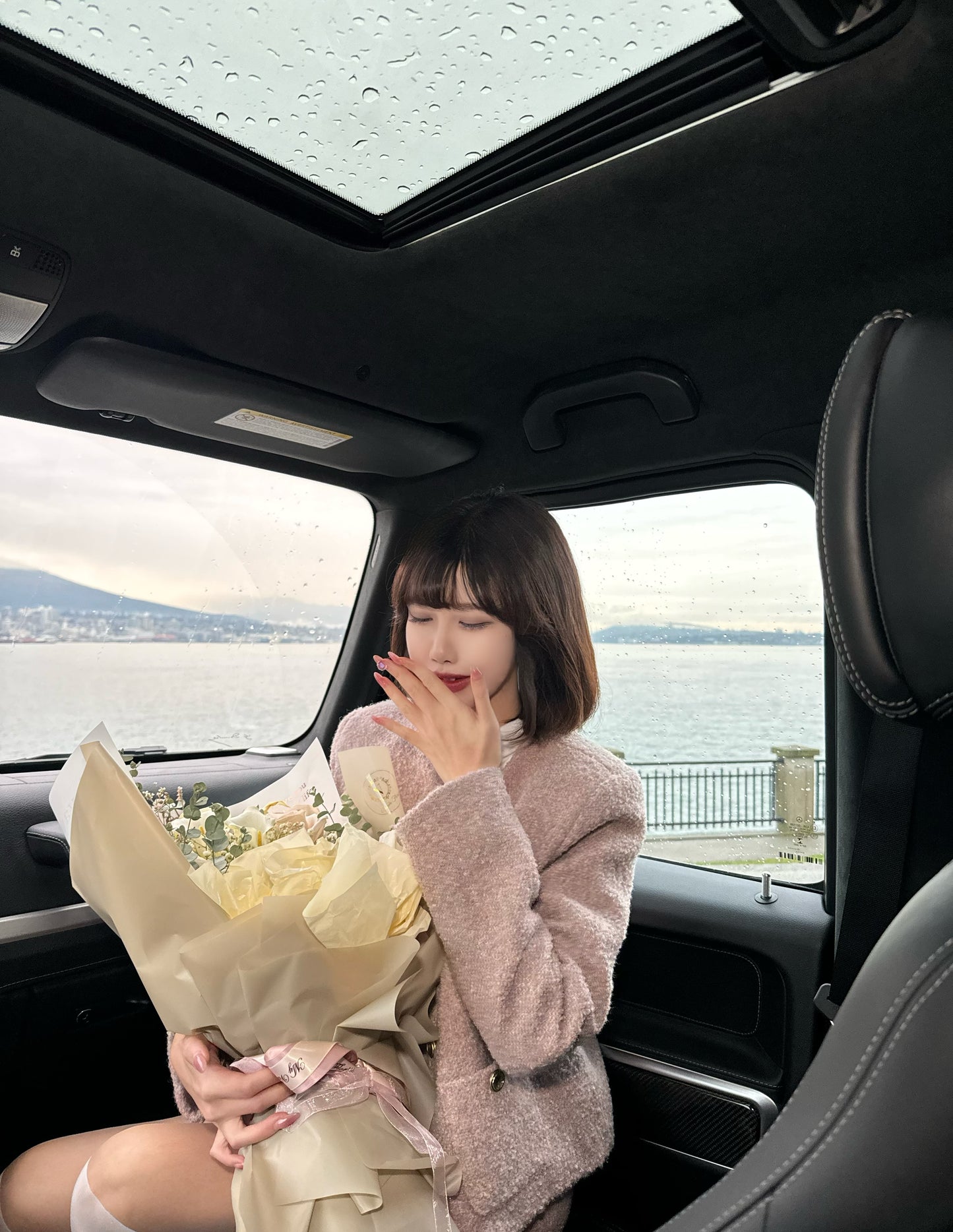 French Woolen Down-filled Coat and Half Skirt Two-piece